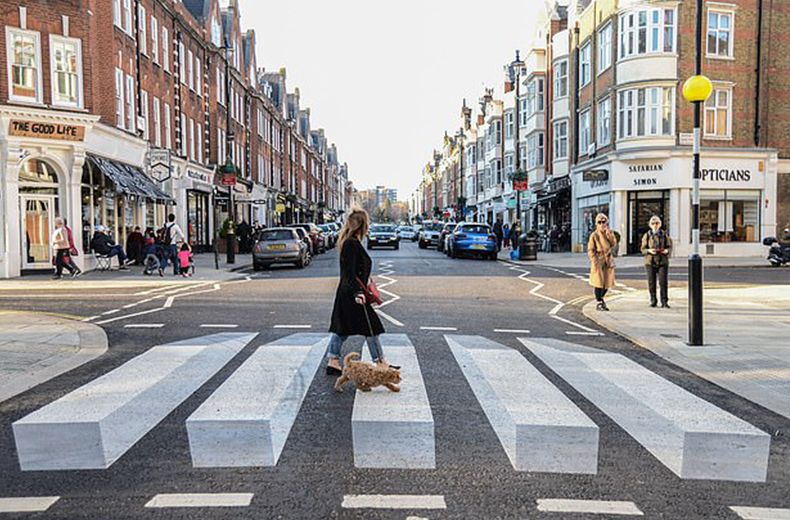This 3D optical illusion is making London roads safer